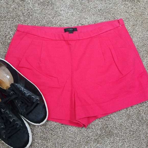 J. Crew pleated short in cotton pique poppy pink - Picture 2 of 6